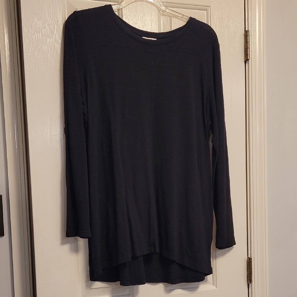 J. Jill 100% Cotton Black Tunic Great Condition. Seam Down The Front